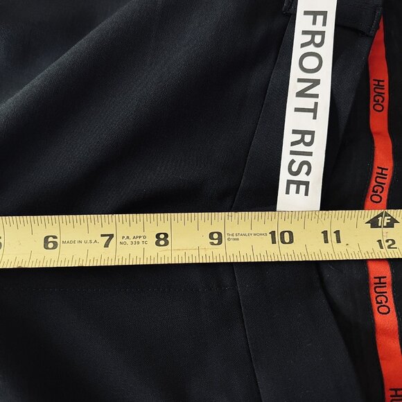 HUGO BOSS Women's Black Dress Pants Virgin Wool Straight Leg Stretch Size 42R - Picture 11 of 12